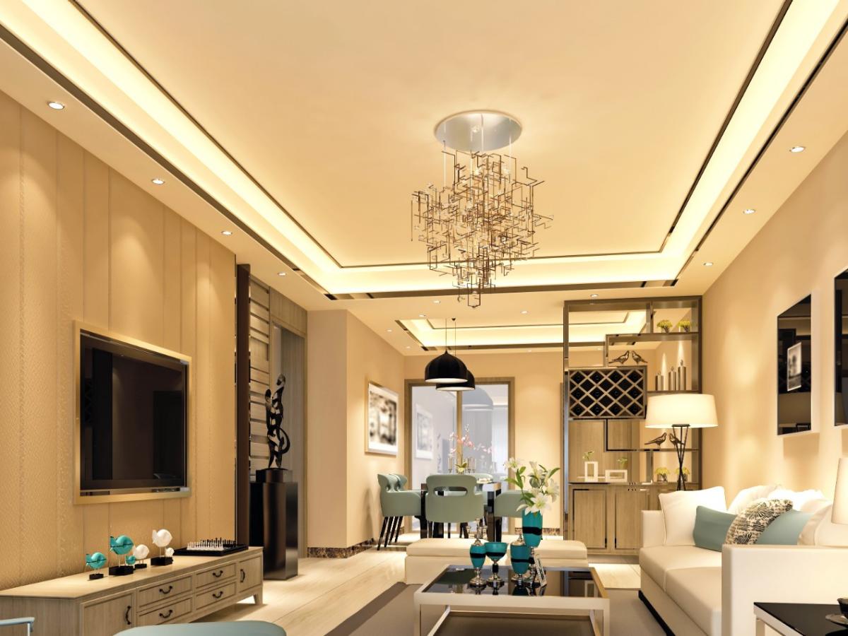 Ein stilvolles Wohnzimmmer ist mit luxuriöser Einrichtung ausgestattet.