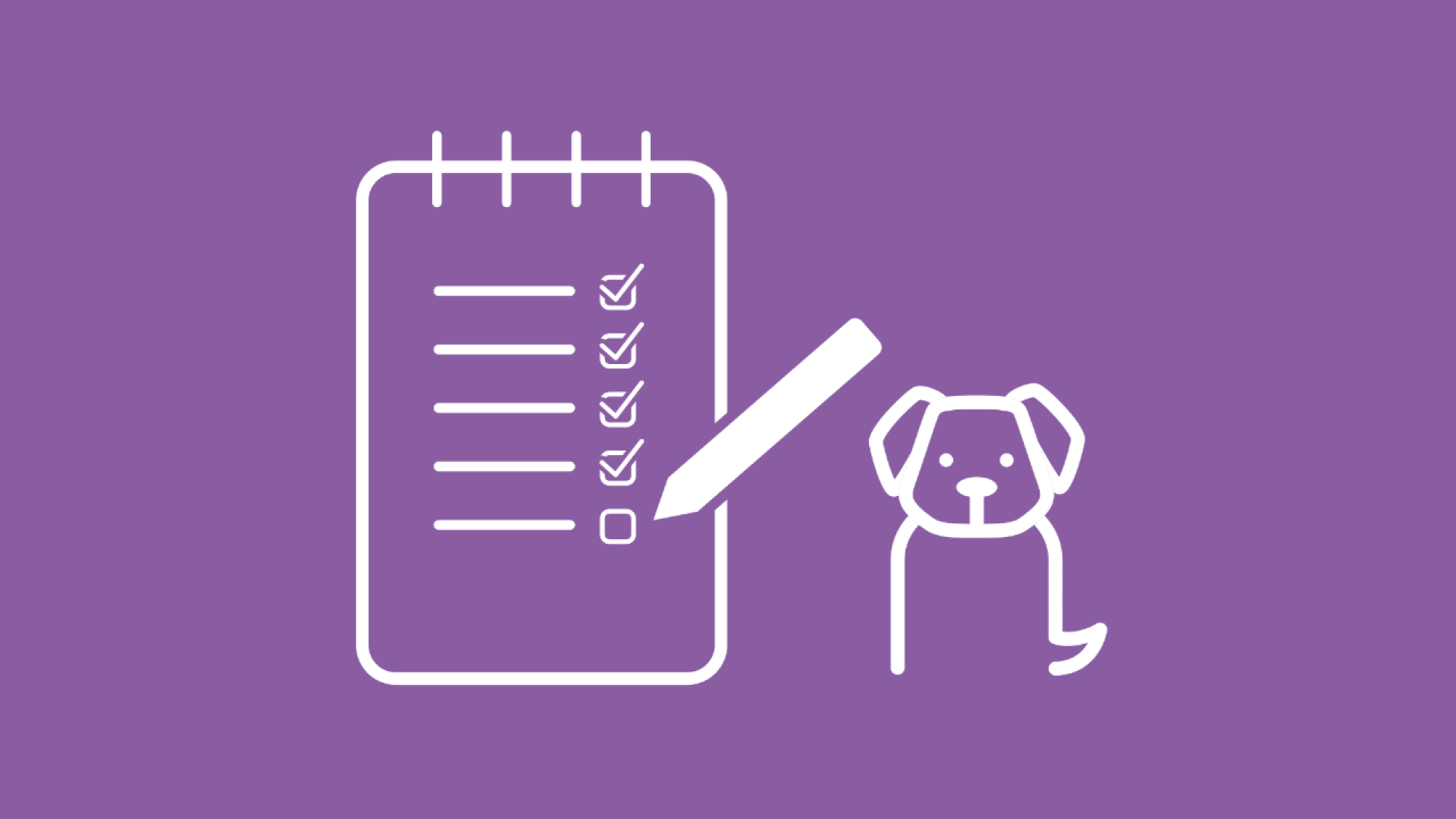 Eine Checkliste symbolisiert die Punkte, auf die es bei der Hundekrankenversicherung ankommt.